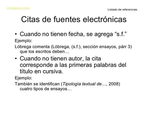 Lista de Referencias APA: Fuentes Electrónicas